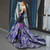 Blue And Gray Satin Mermaid Dress Sweetheart Prom Dress With Pleats