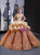 Champagne Ball Gown Sweetheart Appliques Lace Luxury Prom Dress