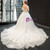 White Tulle Sequins Sweetheart Pleats Wedding Dress With Train