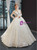 Ivory White Ball Gown Sequins Appliuqes Long Sleeve Backless Wedding Dress