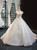 White Ball Gown Tulle Lace Cap Sleeve Luxury Wedding Dress