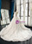 White Ball Gown Tulle Star Embrodiery Lace Backless Wedding Dress