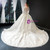 White Ball Gown Tulle Appliques Long Sleeve Wedding Dress With Train