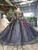 Navy Blue Tulle Sequins Long Sleeve Backless Embroidery Appliques Flower Girl Dress