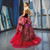 Burgundy Ball Gown Tulle Sequins Sweetheart Luxury Prom Dress