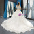 White Ball Gown Tulle Appliques Short Sleeve Wedding Dress With Train