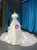 White Satin Tulle Off the Shoulder Wedding Dress With Long Train