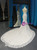 White Sheath Mermaid Tulle Lace Backless Wedding Dress