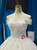 White Ball Gown Tulle Appliques Off the Shoulder Wedding Dress With Sequins