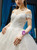 White Ball Gown Tulle Appliques Off the Shoulder Wedding Dress With Sequins