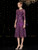 A-Line Purple Lace 3/4 Tea Length Mother Of The Bride Dress