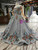 Silver Gray Sequins Spaghetti Straps Embroidery Beading Crystal Flower Girl Dress