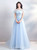 In Stock:Ship in 48 Hours Blue Tulle Appliques Prom Dress With Feather