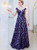 In Stock:Ship in 48 Hours Dark Blue Tulle Sequins Appliques Prom Dress