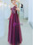 In Stock:Ship in 48 Hours Burgundy Tulle Off the Shoulder Sequins Prom Dress