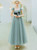 In Stock:Ship in 48 Hours Green Tulle Square Neck Appliques Prom Dress