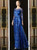 A-Line Blue Tulle Seuqins Long Sleeve Mother Of The Bride Dress