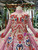 Pink Ball Gown Sequins High Neck Long Sleeve Embroidery Crystal Flower Girl Dress