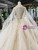 Champagne Tulle Sequins Appliques Luxury Wedding Dress With Shawl