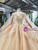 Champagne Tulle Appliques Backless Beading Luxury Wedding Dress With Shawl