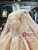 Champagne Tulle Appliques Backless Beading Luxury Wedding Dress With Shawl