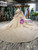 Champagne Tulle Sequins Off the Shoulder Appliques Luxury Wedding Dress