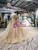 Champagne Gold Tulle Sequins Appliques Off the Shoulder Wedding Dress