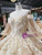 Champagne Tulle Lace Applqieus Off the Shoulder Puff Sleeve Luxury Wedding Dress