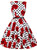 Women Polka Dot Red Flower Vintage Dress