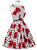 Women Polka Dot Red Flower Vintage Dress