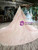 Pink Ball Gown Tulle Appliques Long Sleeve Luxury Wedding Dress With Feather