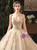 Champagne Sequins Tulle Sweetheart Sleeveless Wedding Dress