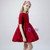 Burgundy Lace Short Sleeve Flwoer Girl Dress