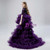 Purple Hi Lo Tulle Sequins Short Sleeve Flower Girl Dress