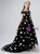 Black Tulle Cap Sleeve Embroidery Flower Girl Dress