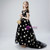 Black Tulle Cap Sleeve Embroidery Flower Girl Dress