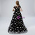 Black Tulle Cap Sleeve Embroidery Flower Girl Dress