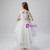 White High Neck Short Sleeve Flower Girl Dress