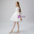 White Cap Sleeve Flower Girl Dress With Bow