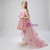 Pink Tulle 3D Flower One Shoulder Short Flower Girl Dress