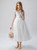 White Sequins Cap Sleeve Appliques Flower Girl Dress