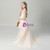 Champagne Tulle Hi Lo V-neck Appliques Flower Girl Dress