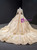 Champagne Ball Gown Satin Sequins Long Sleeve Wedding Dress With Train