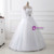 White Ball Gown Tulle Long Sleeve Backless Wedding Dress With Belt