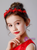 Fashion Girl's Red Flower Beading Headband 