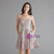 A-Line Pink Sequins Spaghetti Straps Cross Back Homecoming Dress