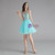 A-Line Sky Blue Tulle Beading Knee Length Homecoming Dress