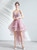 In Stock:Ship in 48 Hours Pink Hi Lo Tulle Appliques Homecoming Dress