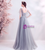 In Stock:Ship in 48 Hours Gray Tulle Appliques Beading Prom Dress