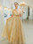 In Stock:Ship in 48 Hours Yellow Tulle Sequins Prom Dress